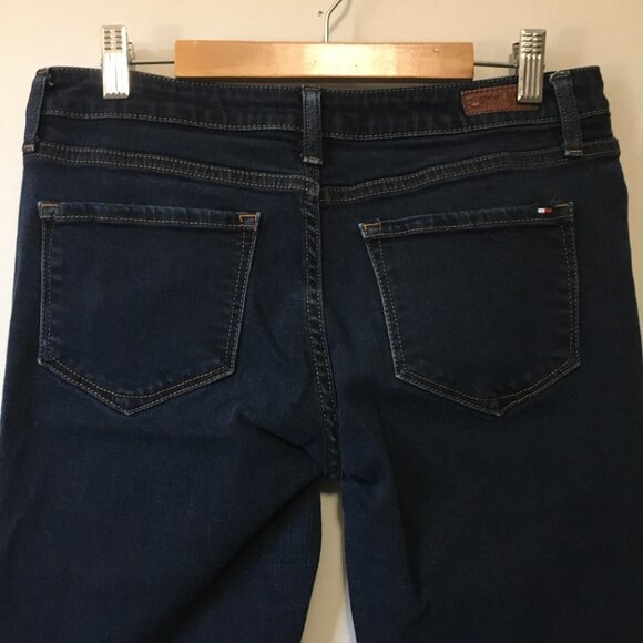 Tommy Hilfiger Organic Cotton Dark Navy Blue Denim Rome Straight Fit Jeans - Picture 5 of 16